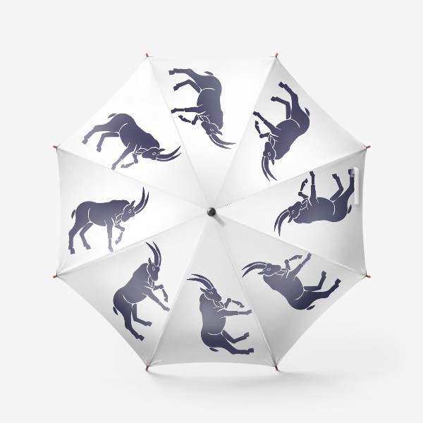 Зонт «Козерог (козел бодается - силуэт)»