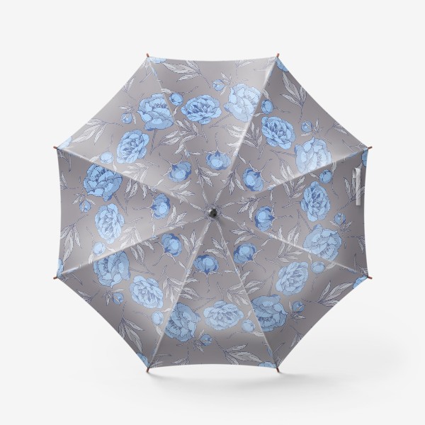 Зонт «Пионы на сером»