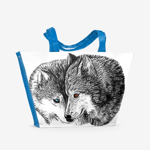 Пляжная сумка «Идеальная пара. Волки.»