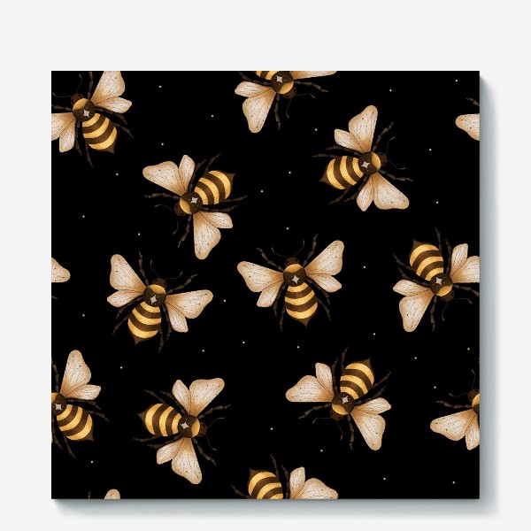Холст «Волшебные пчёлы - паттерн»