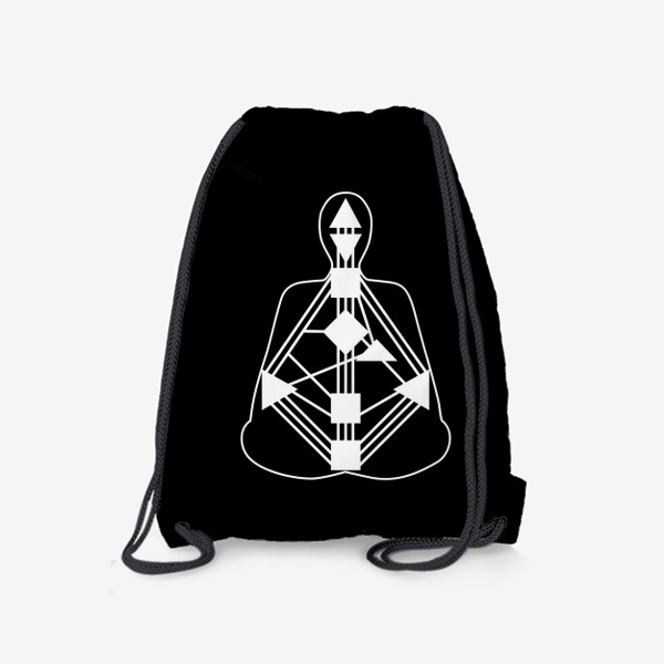 Рюкзак «Дизайн человека. Белый бодиграф на черном фоне»