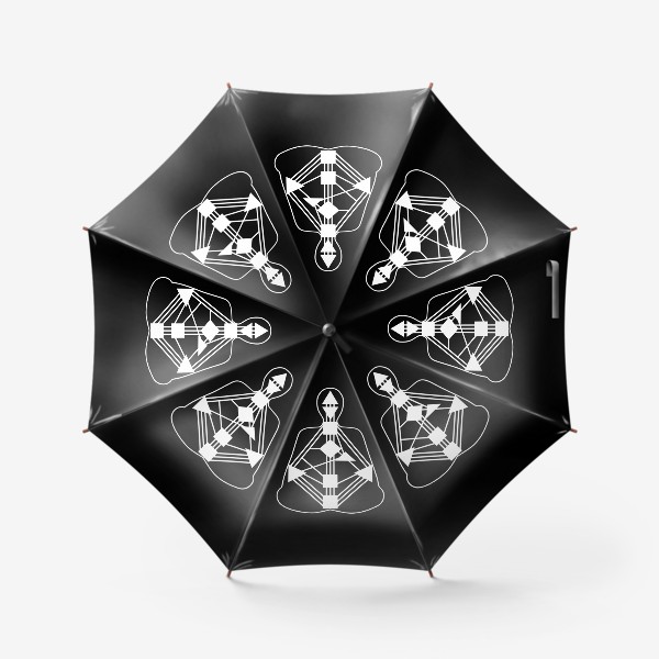 Зонт &laquo;Дизайн человека. Белый бодиграф на черном фоне&raquo;