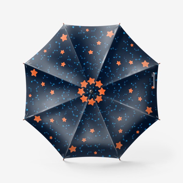 Зонт «Оранжевые звёзды в ночном небе. »