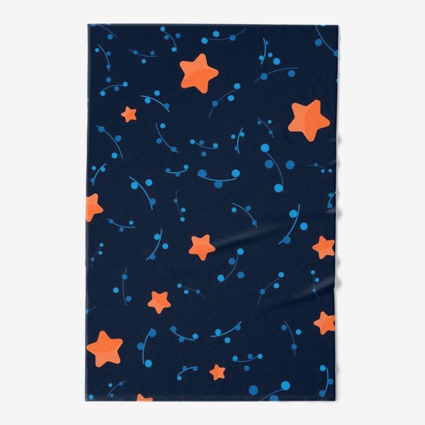 Полотенце «Оранжевые звёзды в ночном небе. »