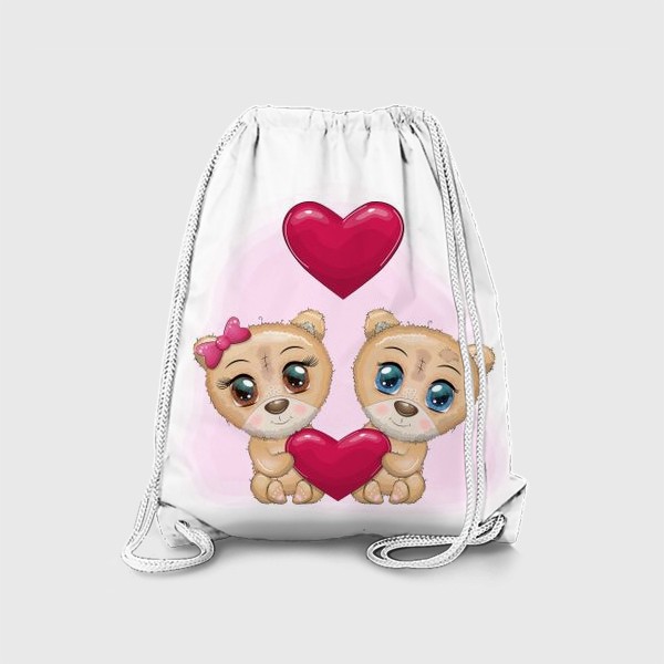 Рюкзак «Влюбленные мишки с сердечком, 14 февраля»