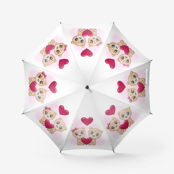 Зонт «Влюбленные мишки с сердечком, 14 февраля»