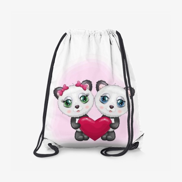Рюкзак «Влюбленные панды с сердечком, 14 февраля»