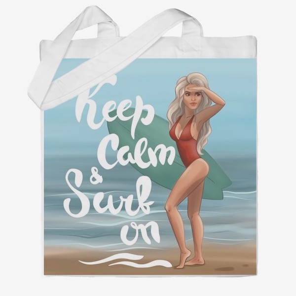 Сумка хб «Keep calm and surf on»