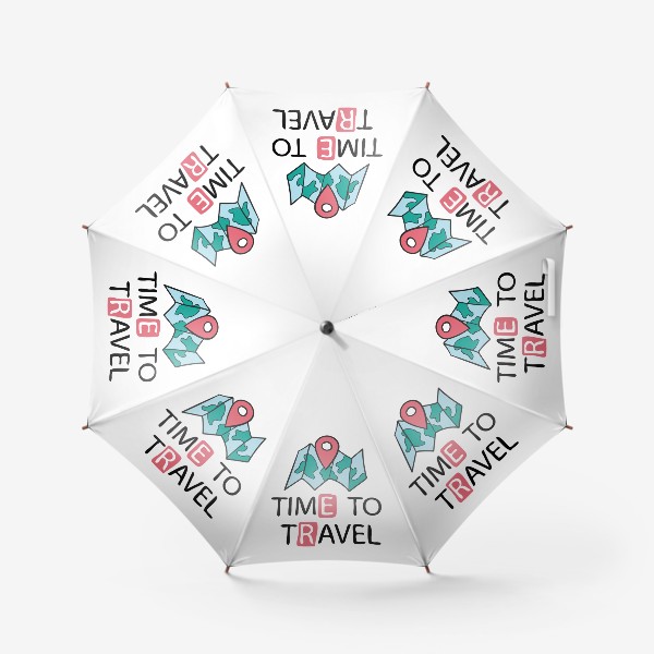 Зонт «Time to travel - Время путешествовать. Карта с навигацией»