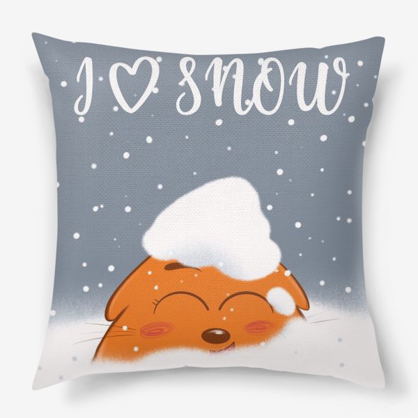 Подушка «Кот в снегу»