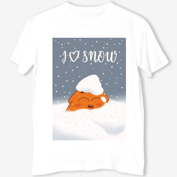 Футболка «Кот в снегу»