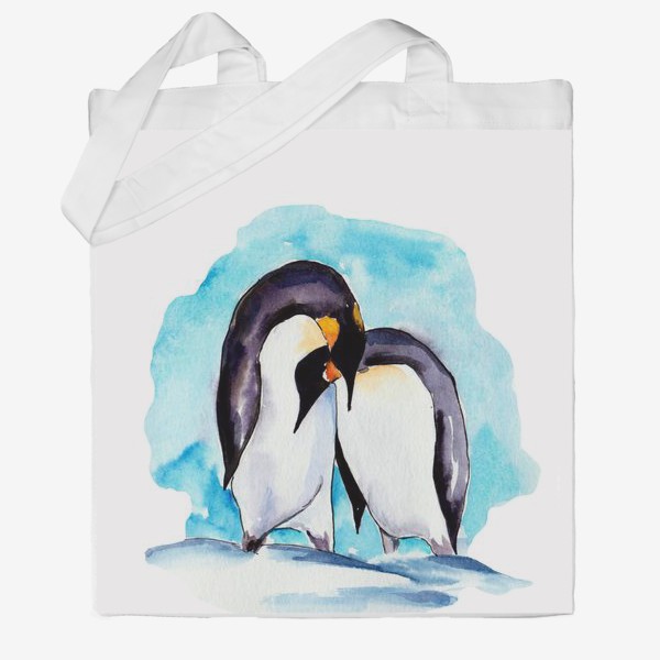 Сумка хб «Влюбленные пингвины»