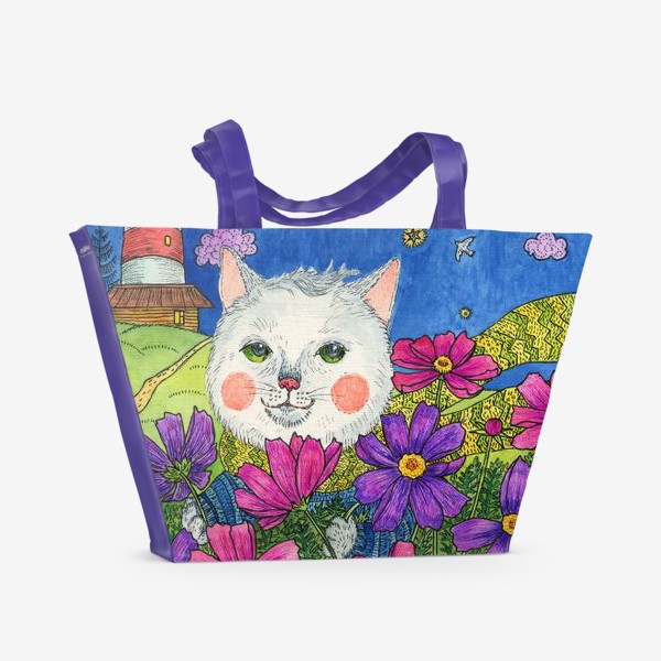 Пляжная сумка «Романтичный кот»
