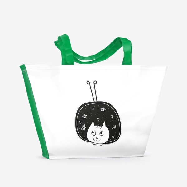 Пляжная сумка «Кот в космосе»
