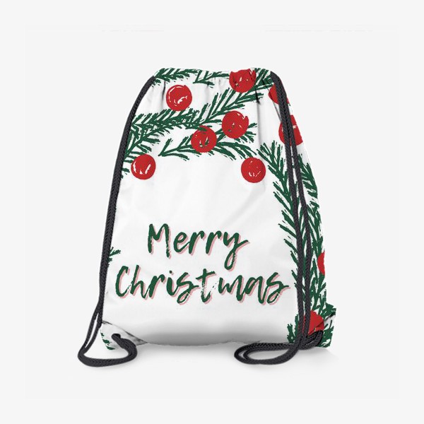 Рюкзак «Merry Christmas и еловые ветки»