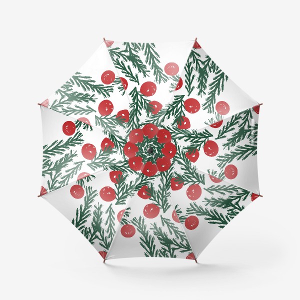 Зонт «Merry Christmas и еловые ветки»