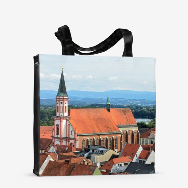 Сумка-шоппер &laquo;Старинный немецкий городок (красные крыши, голубые горы)&raquo;