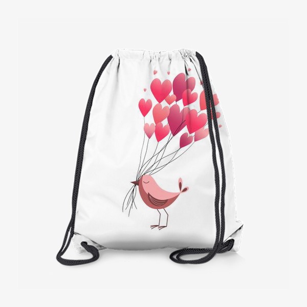 Рюкзак «Птичка и сердца»
