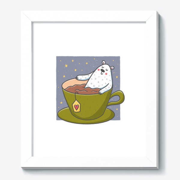 Картина «Милый медведь - любитель чая»