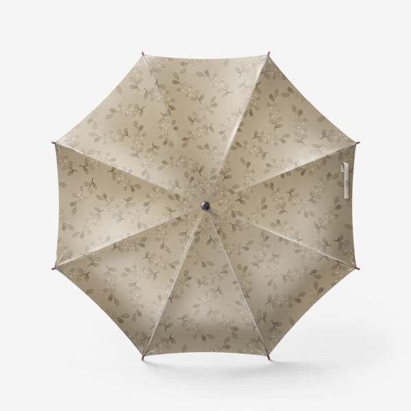 Зонт «Листики на бежевом фоне»