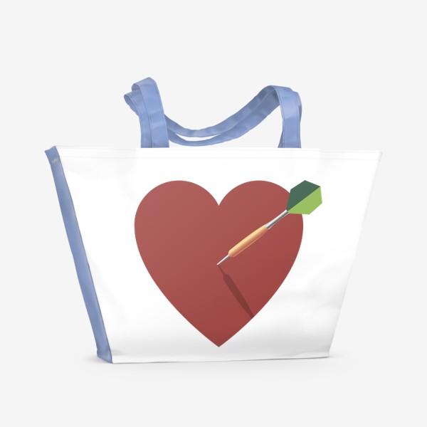 Пляжная сумка «Дартс попал в сердце»