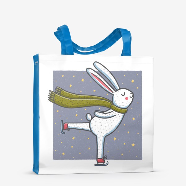 Сумка-шоппер «Милый заяц на коньках»