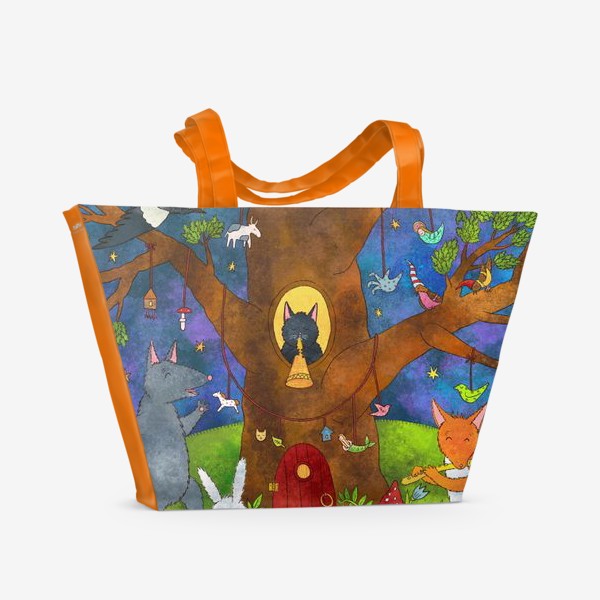 Пляжная сумка «Веселые лесные животные»