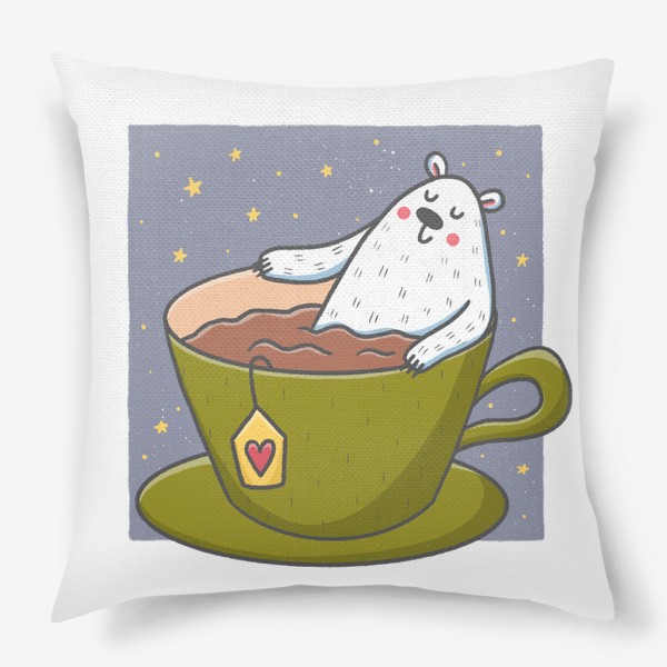 Подушка «Милый медведь - любитель чая»