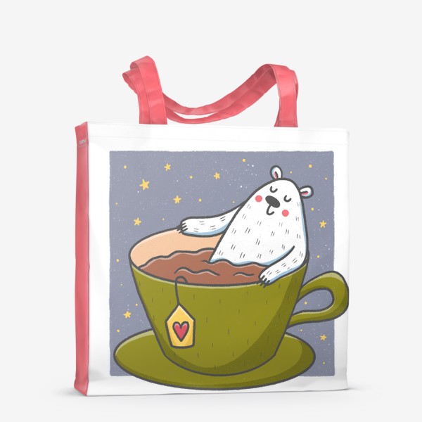 Сумка-шоппер «Милый медведь - любитель чая»