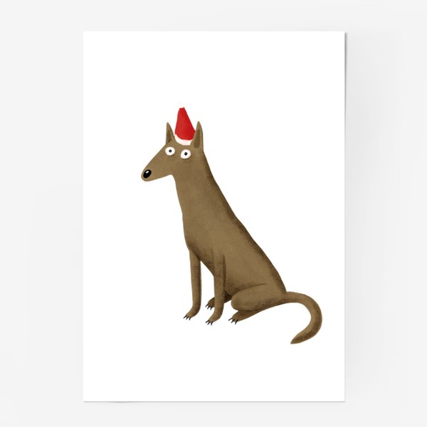 Постер «Собачка новогодняя»