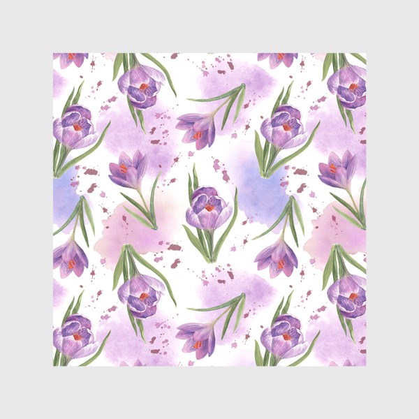 Скатерть «Акварельные фиолетовые крокусы»