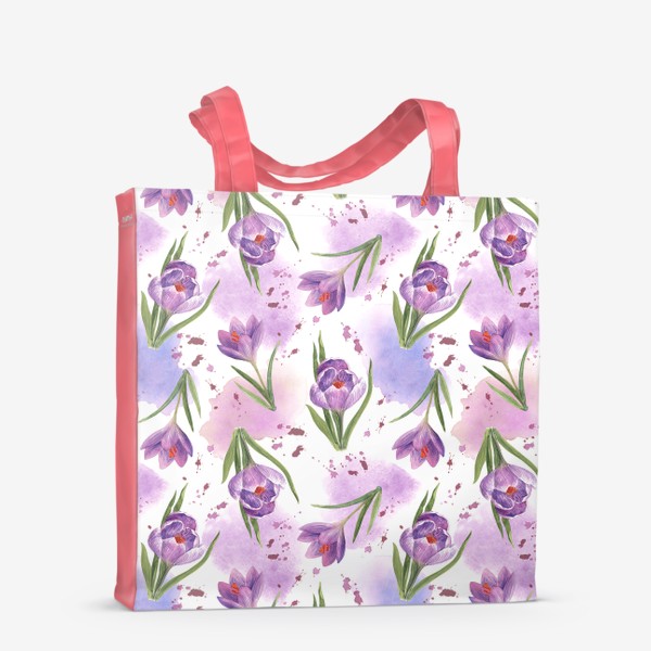 Сумка-шоппер «Акварельные фиолетовые крокусы»