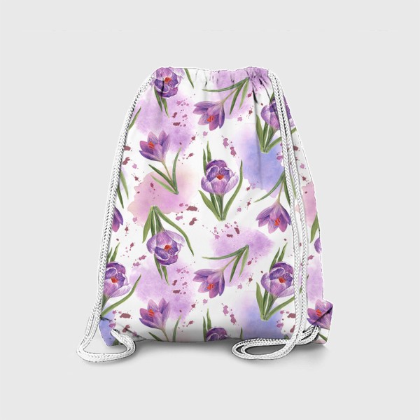 Рюкзак «Акварельные фиолетовые крокусы»