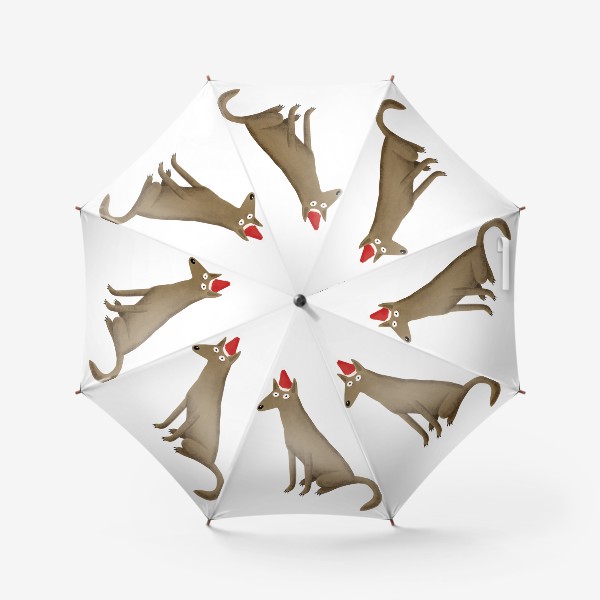 Зонт «Собачка новогодняя»