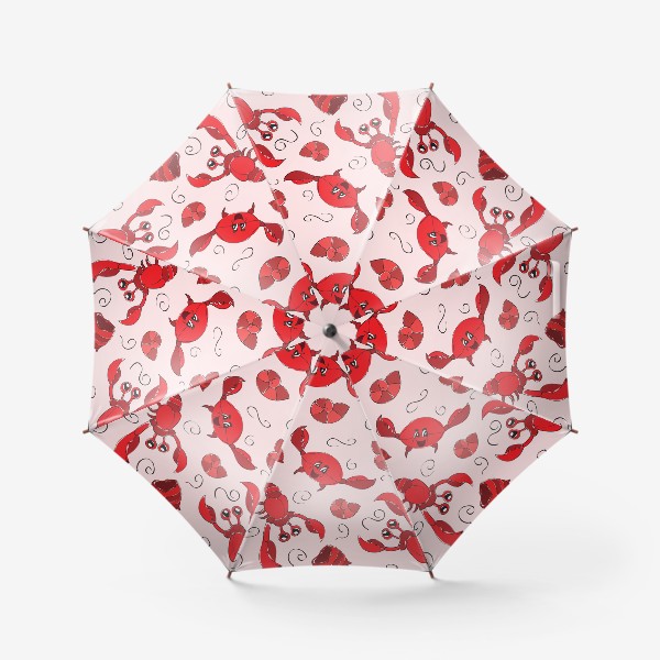 Зонт «Раки и крабы - Красный узор»