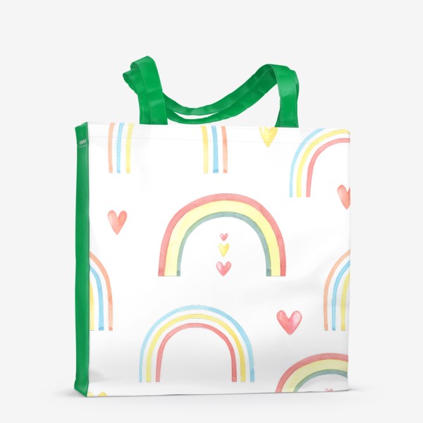 Сумка-шоппер «Милая радуга с сердечками»