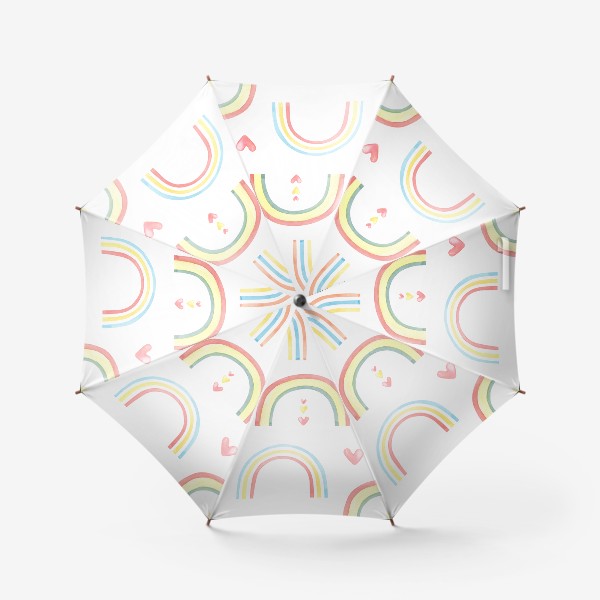Зонт «Милая радуга с сердечками»