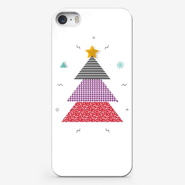 Чехол iPhone «Новогодняя елка в стиле "Мемфис"»