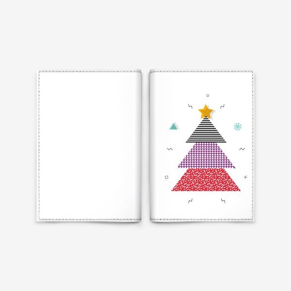 Обложка для паспорта «Новогодняя елка в стиле "Мемфис"»