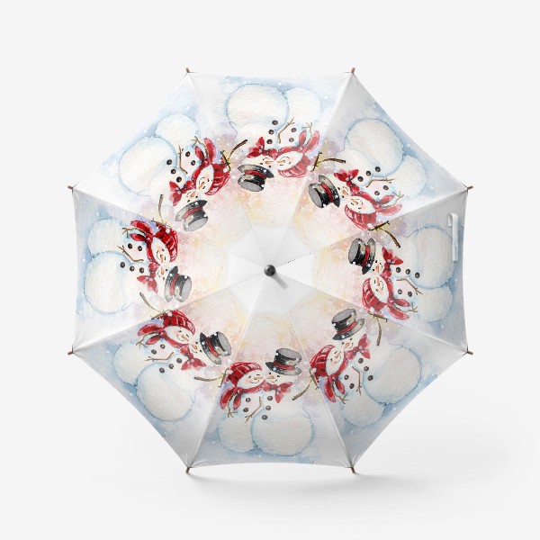 Зонт «Снеговики»
