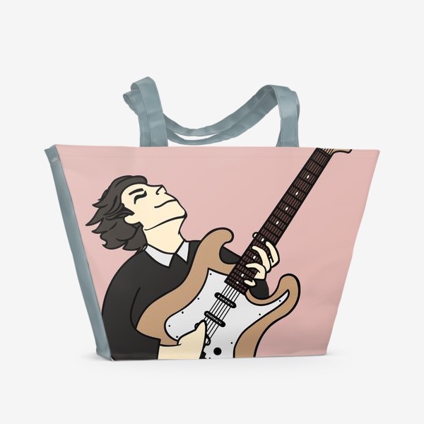 Пляжная сумка «Музыкант играет соло на гитаре»