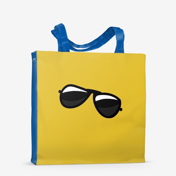 Сумка-шоппер «Путешественник на жёлтом фоне, турист в солнечных очках, надпись - всегда путешествуй! Ver. 1»