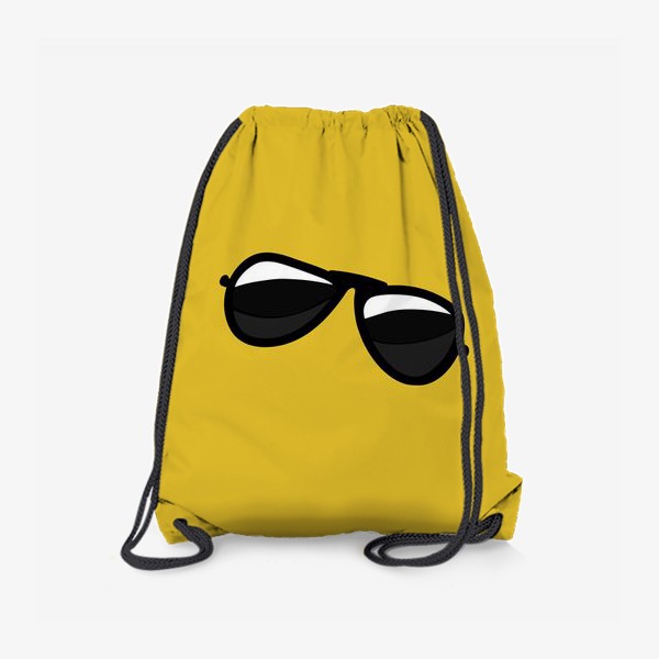 Рюкзак «Путешественник на жёлтом фоне, турист в солнечных очках, надпись - всегда путешествуй! Ver. 1»