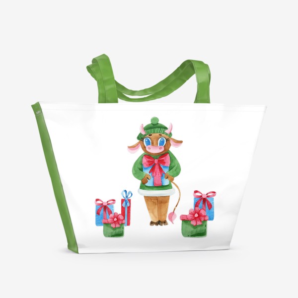 Пляжная сумка «бычок с подарками»