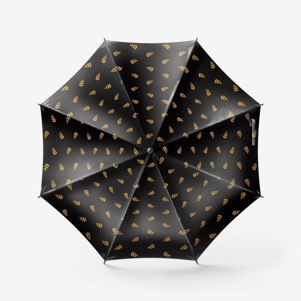 Зонт «Узор "Веточка" на черном фоне»