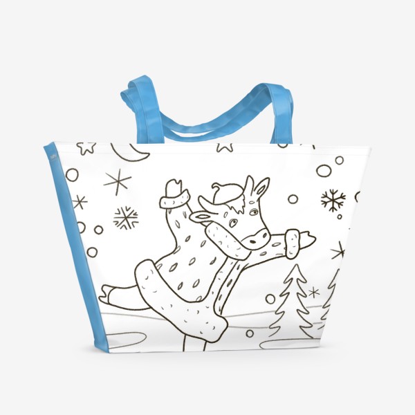 Пляжная сумка «Корова на льду»