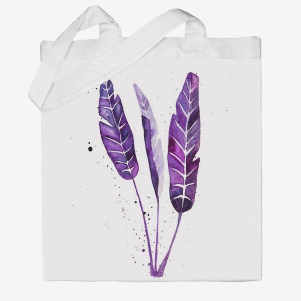 Сумка хб «Фиолетовые листья »