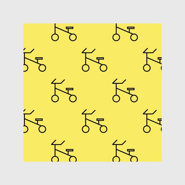 Шторы «Велосипеды на желтом фоне»