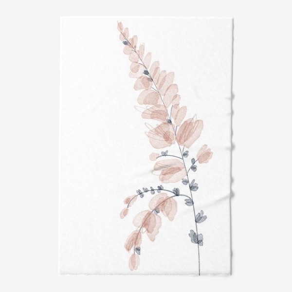 Полотенце «Нежный полупрозрачный цветок сканди минимализм в акварельной технике»