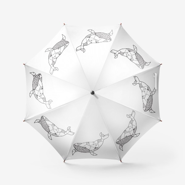 Зонт «Кит - Графический рисунок»